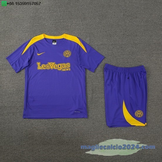 Formazione Set Completo Inter Milán 2024 2025 Purpureo Giallo Poco Prezzo
