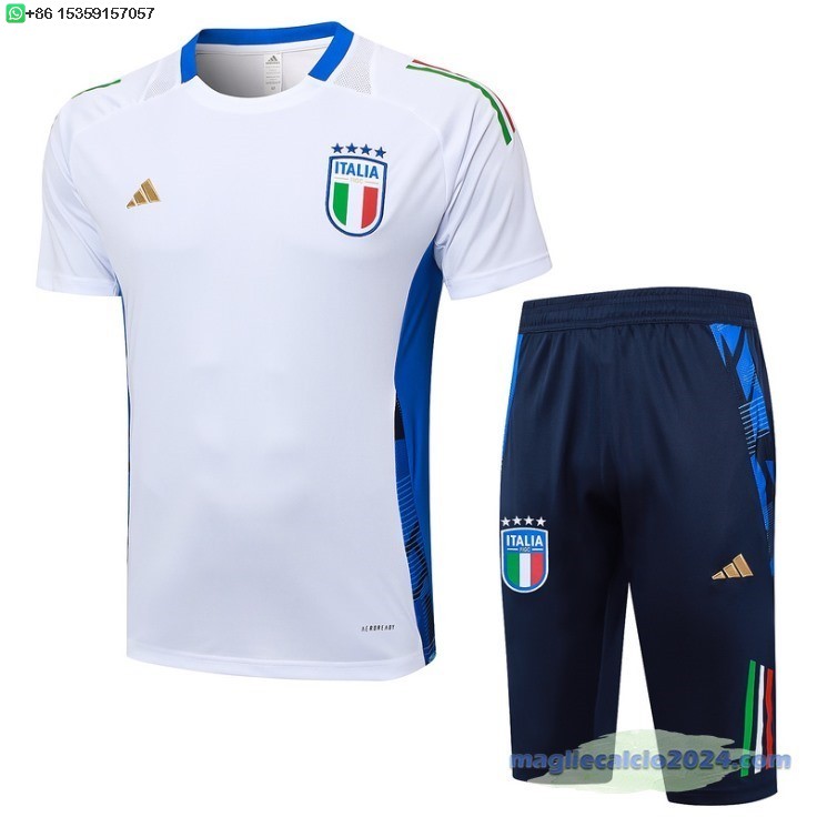 Formazione Set Completo Italia 2024 Bianco Blu Navy Poco Prezzo