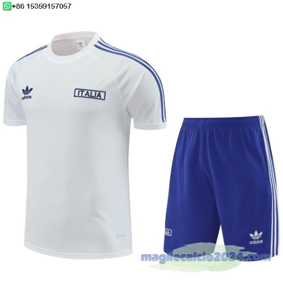 Formazione Set Completo Italia 2024 Bianco Blu Poco Prezzo