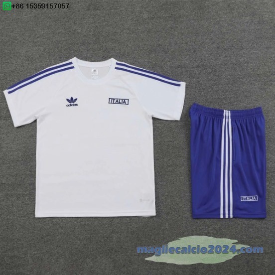 Formazione Set Completo Italia 2024 Bianco Blu Poco Prezzo