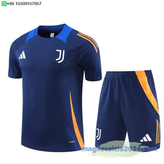 Formazione Set Completo Juventus 2024 2025 Blu Navy Arancione Poco Prezzo