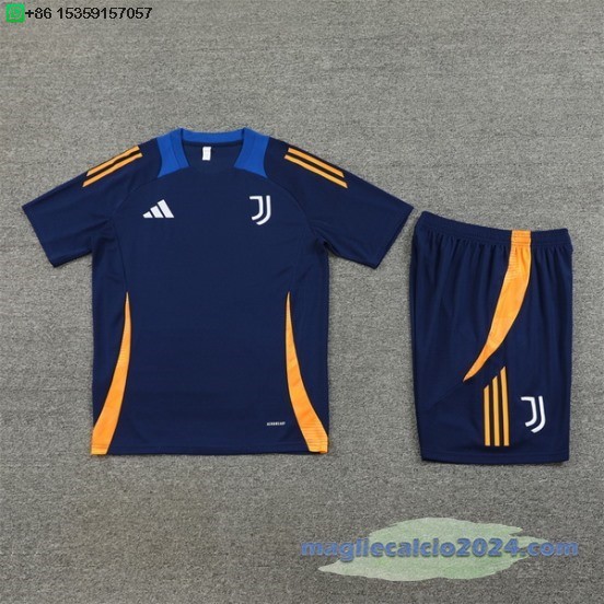Formazione Set Completo Juventus 2024 2025 Blu Navy Arancione Poco Prezzo