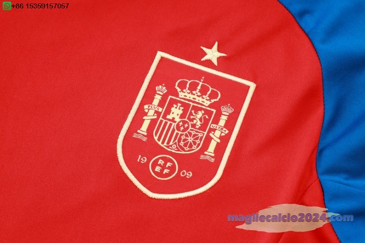 Formazione Set Completo Spagna 2024 Blu Rosso Poco Prezzo