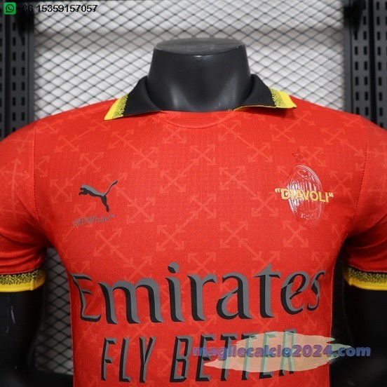 Fourth Giocatori Maglia AC Milan 2024 2025 Rosso Verde Poco Prezzo
