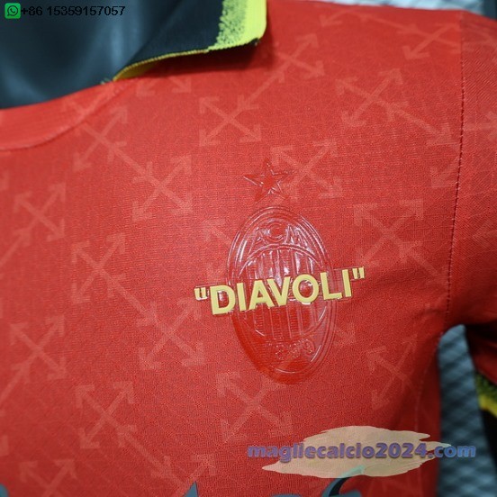 Fourth Giocatori Maglia AC Milan 2024 2025 Rosso Verde Poco Prezzo