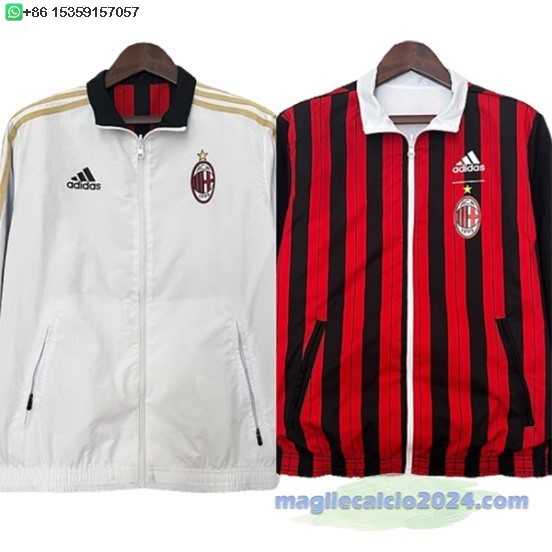 Giacca a vento AC Milan 2024 2025 Bianco Rosso Poco Prezzo