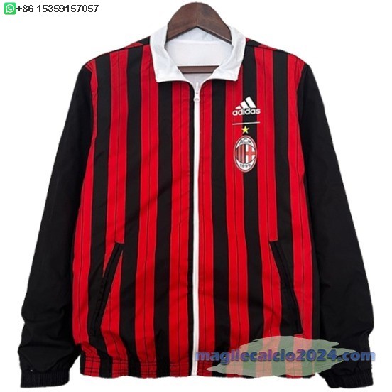 Giacca a vento AC Milan 2024 2025 Bianco Rosso Poco Prezzo