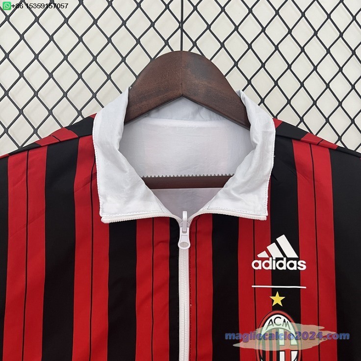 Giacca a vento AC Milan 2024 2025 Bianco Rosso Poco Prezzo