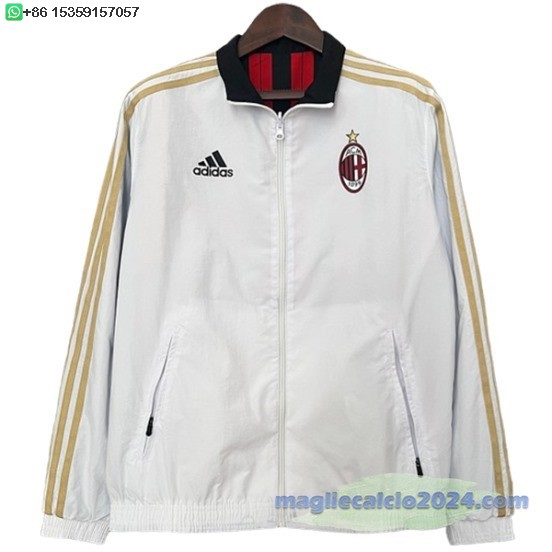 Giacca a vento AC Milan 2024 2025 Bianco Rosso Poco Prezzo