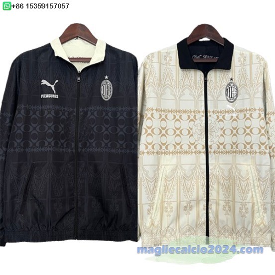 Giacca a vento AC Milan 2024 2025 Nero Giallo Poco Prezzo