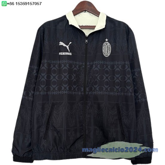 Giacca a vento AC Milan 2024 2025 Nero Giallo Poco Prezzo