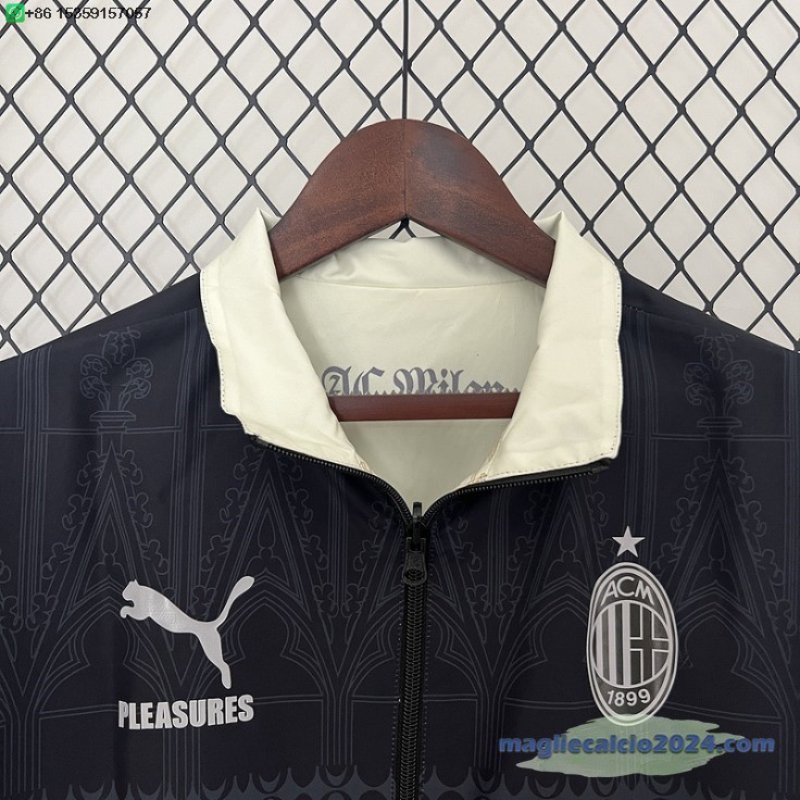 Giacca a vento AC Milan 2024 2025 Nero Giallo Poco Prezzo