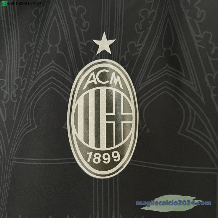 Giacca a vento AC Milan 2024 2025 Nero Giallo Poco Prezzo