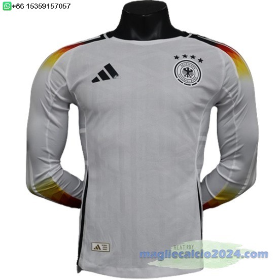 Giocatori Home Manica lunga Germania 2024 Bianco Poco Prezzo