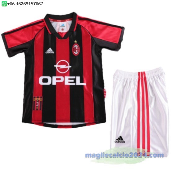 Home Conjunto De Bambino AC Milan Retro 1998 1999 Poco Prezzo