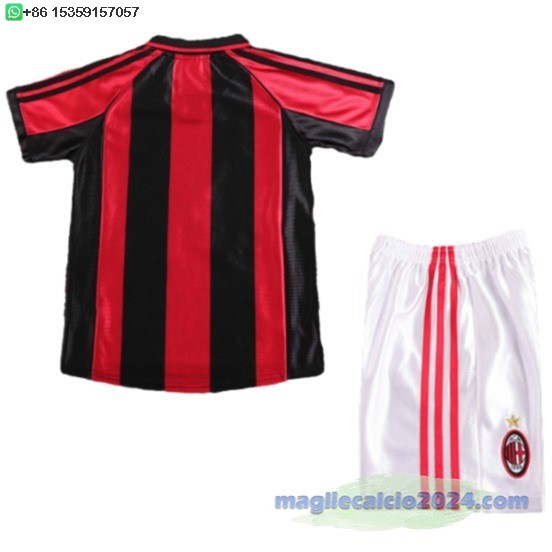 Home Conjunto De Bambino AC Milan Retro 1998 1999 Poco Prezzo
