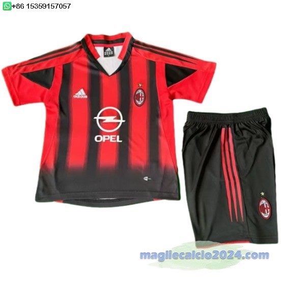 Home Conjunto De Bambino AC Milan Retro 2004 2005 Poco Prezzo