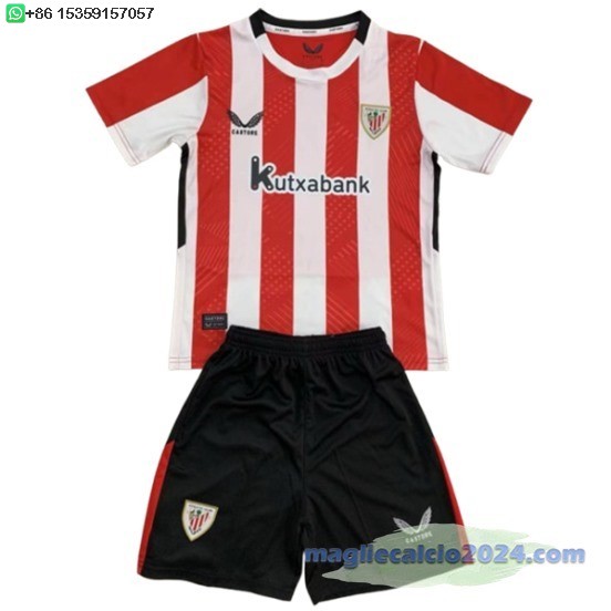 Home Conjunto De Bambino Athletic Bilbao 2024 2025 Rosso Bianco Poco Prezzo