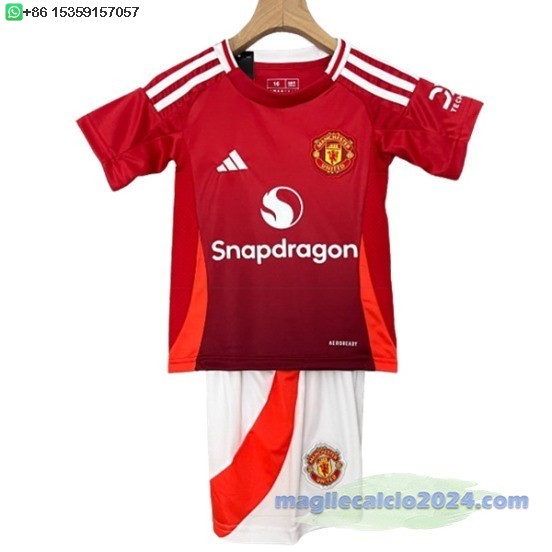 Home Conjunto De Bambino Manchester United 2024 2025 Rosso Poco Prezzo