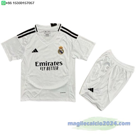 Home Conjunto De Bambino Real Madrid 2024 2025 Bianco Poco Prezzo