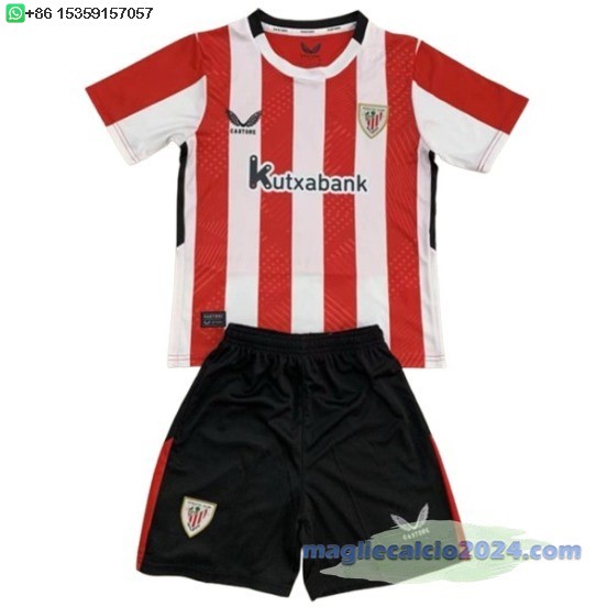Home Conjunto De Uomo Athletic Bilbao 2024 2025 Rosso Bianco Poco Prezzo