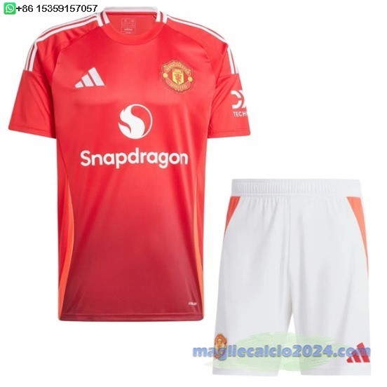 Home Conjunto De Uomo Manchester United 2024 2025 Rosso Poco Prezzo