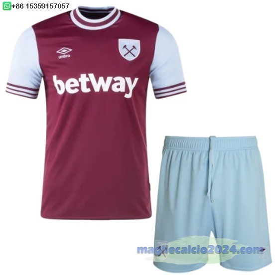 Home Conjunto De Uomo West Ham United 2024 2025 Rosso Poco Prezzo