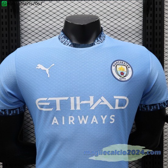 Home Giocatori Maglia Manchester City 2024 2025 Blu Poco Prezzo