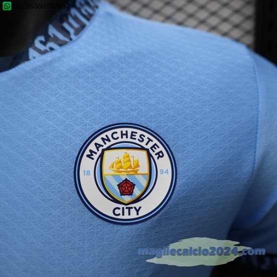 Home Giocatori Maglia Manchester City 2024 2025 Blu Poco Prezzo