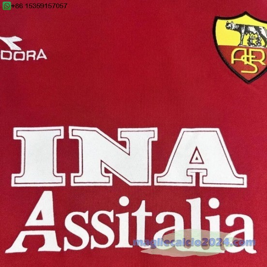Home Maglia Manica lunga As Roma Retro 1998 1999 Poco Prezzo