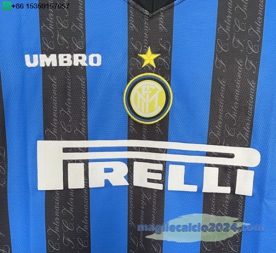 Home Manica lunga Inter Milán Retro 1997 1998 Poco Prezzo