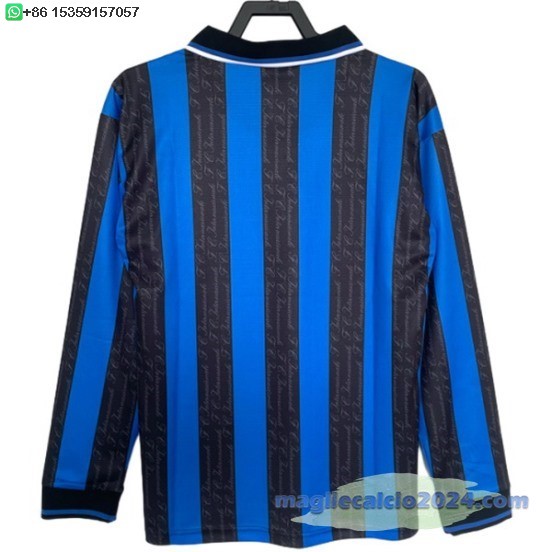 Home Manica lunga Inter Milán Retro 1997 1998 Poco Prezzo