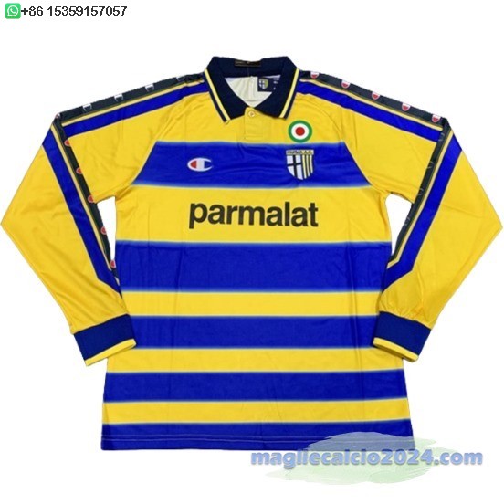 Home Manica lunga Parma 1999 2000 Blu Giallo Poco Prezzo
