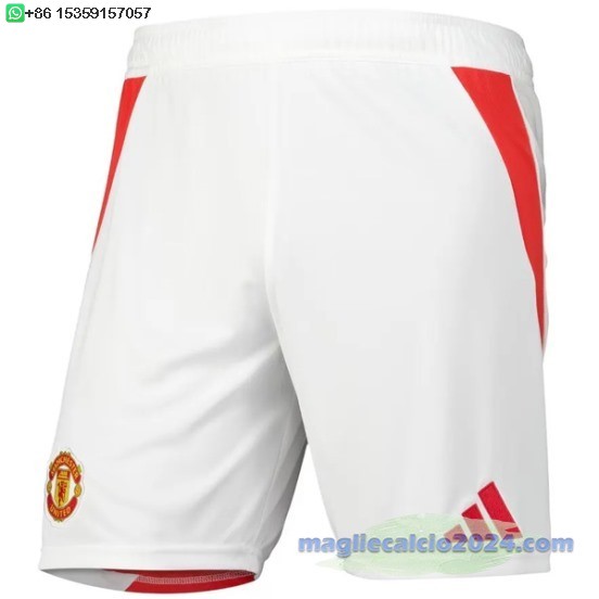 Home Pantaloni Manchester United 2024 2025 Bianco Poco Prezzo