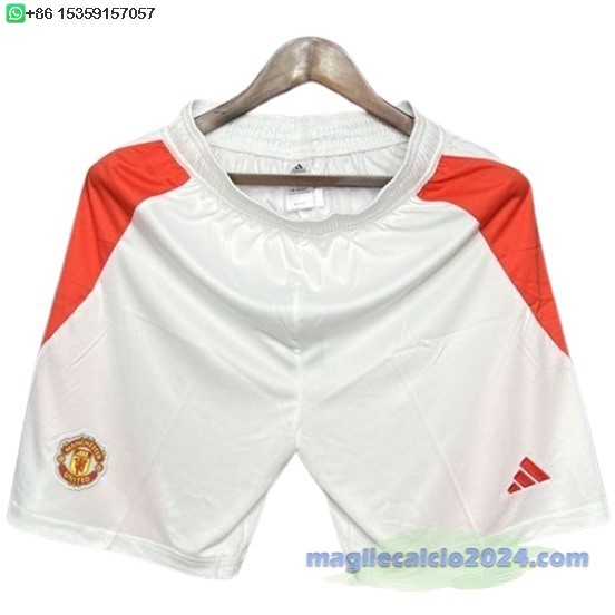 Home Pantaloni Manchester United 2024 2025 Bianco Poco Prezzo
