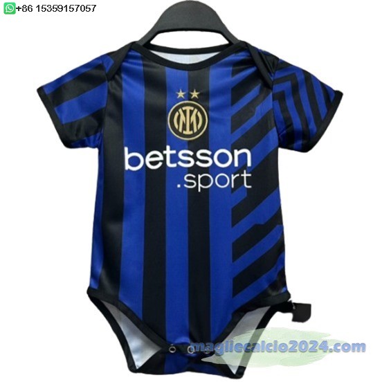 Home Tutine Bambino Inter Milán 2024 2025 Blu Nero Poco Prezzo