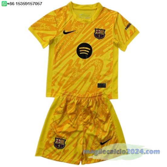 Portiere Conjunto De Bambino Barcelona 2024 2025 Giallo Poco Prezzo