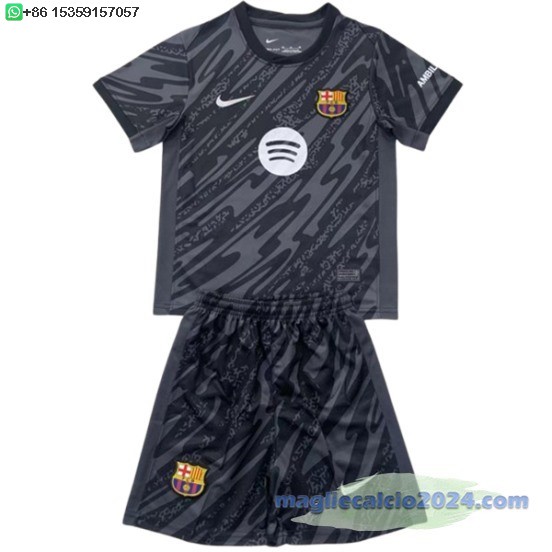Portiere Conjunto De Bambino Barcelona 2024 2025 Nero Poco Prezzo