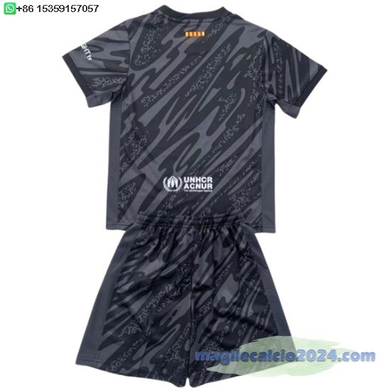 Portiere Conjunto De Bambino Barcelona 2024 2025 Nero Poco Prezzo