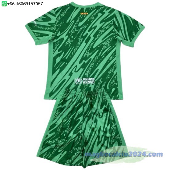 Portiere Conjunto De Bambino Barcelona 2024 2025 Verde Poco Prezzo