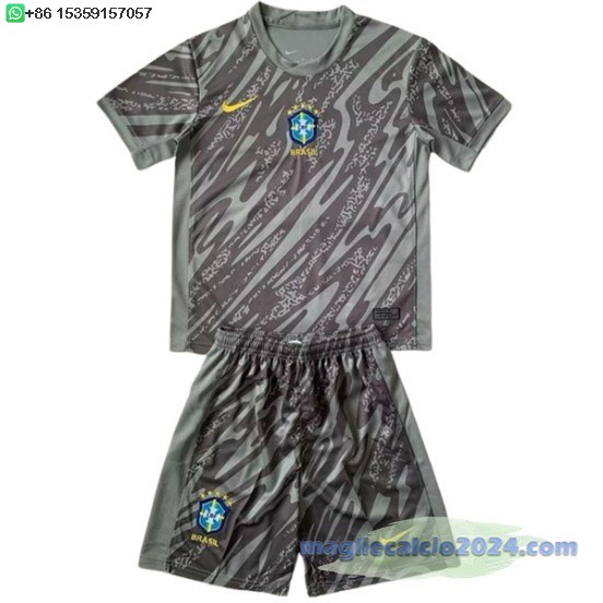 Portiere Conjunto De Bambino Brasile 2024 Grigio Poco Prezzo