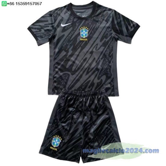 Portiere Conjunto De Bambino Brasile 2024 Nero Poco Prezzo