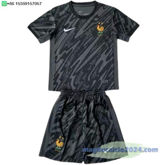 Portiere Conjunto De Bambino Francia 2024 Nero Poco Prezzo