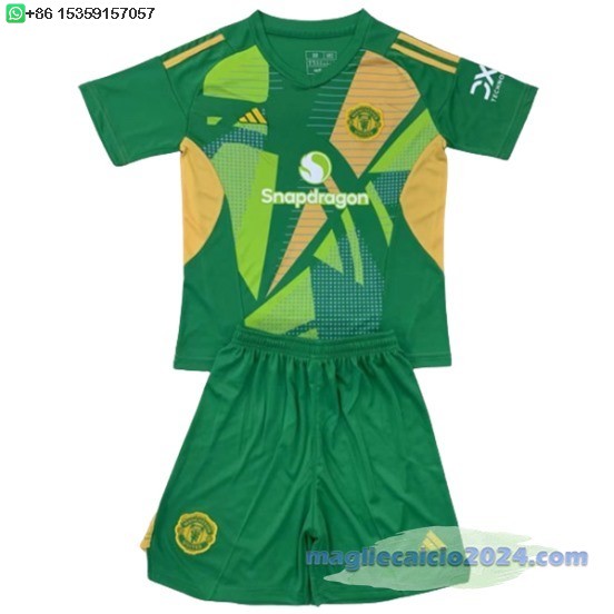 Portiere Conjunto De Bambino Manchester United 2024 2025 Verde Poco Prezzo