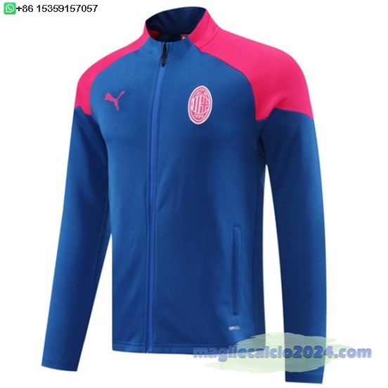 Ropa Deportiva Con Cremallera Larga AC Milan 2024 2025 Blu Rosa Poco Prezzo