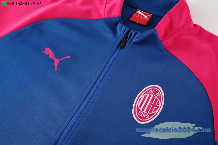 Ropa Deportiva Con Cremallera Larga AC Milan 2024 2025 Blu Rosa Poco Prezzo