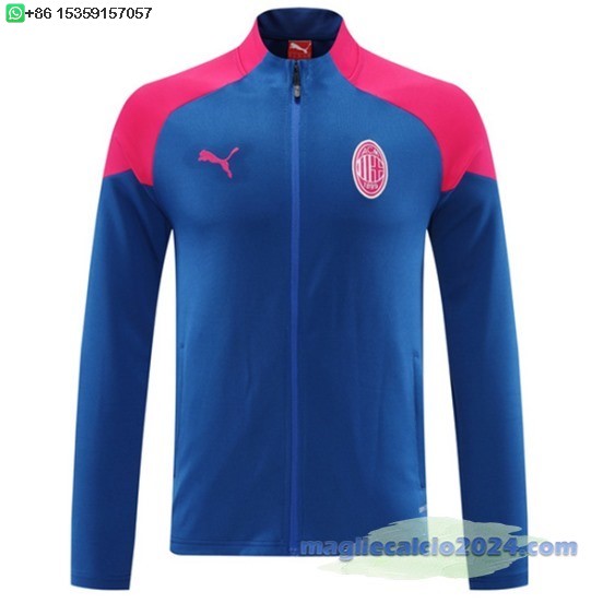 Ropa Deportiva Con Cremallera Larga AC Milan 2024 2025 Blu Rosa Poco Prezzo