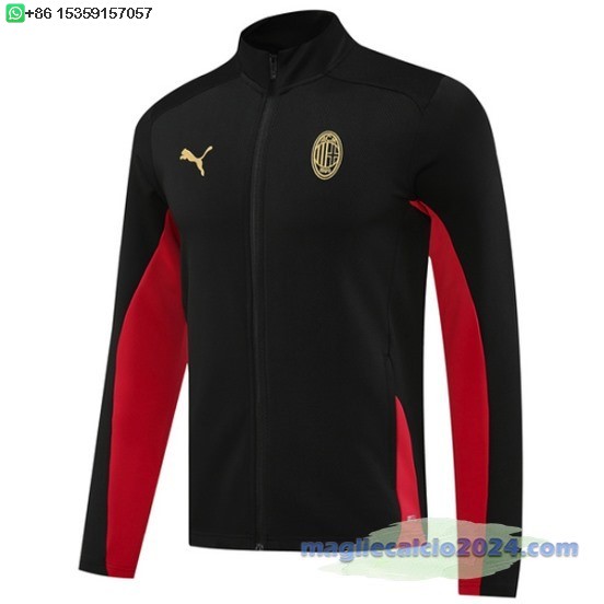 Ropa Deportiva Con Cremallera Larga AC Milan 2024 2025 Nero Rosso Poco Prezzo