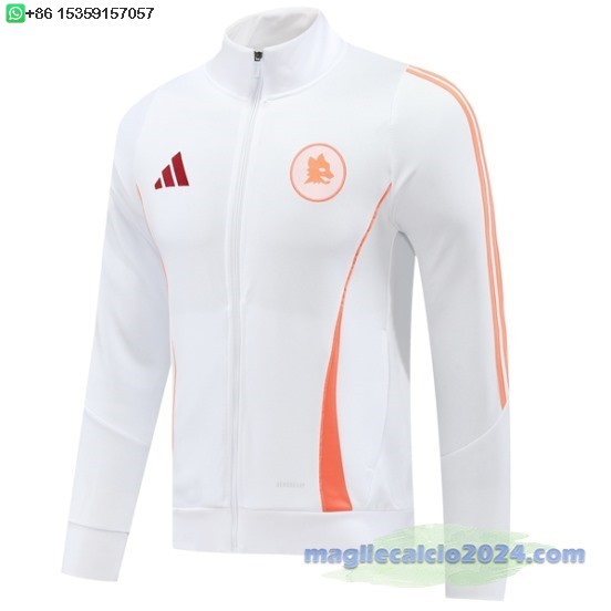Ropa Deportiva Con Cremallera Larga AS Roma 2024 2025 Bianco Poco Prezzo