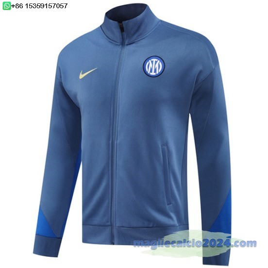 Ropa Deportiva Con Cremallera Larga Inter Milan 2024 2025 Grigio Blu Poco Prezzo